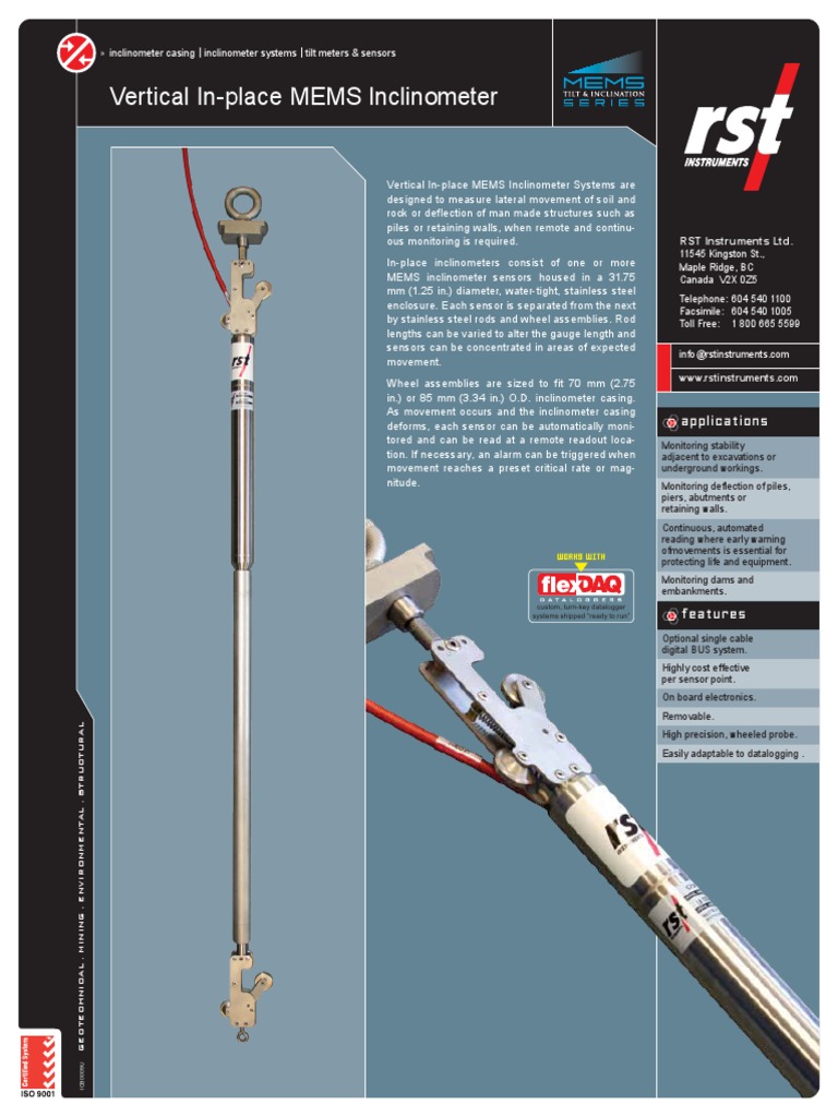 Vertical In-Place MEMS Inclinometer ICB0009U | PDF | Sensor ...