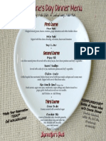 Valentine's Day Dinner Menu