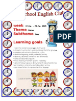 Eek Theme Subtheme Learning Goals: 19 Jan. - 23 Jan. 2015 Winter Time