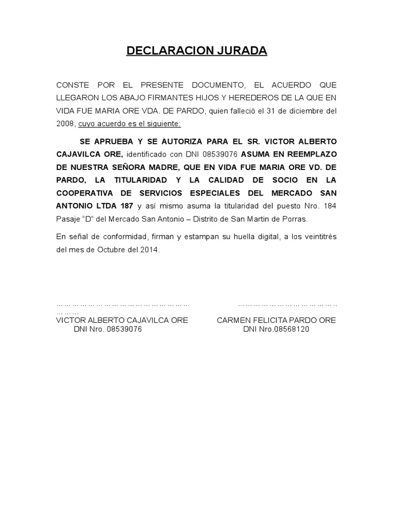 Declaracion Jurada