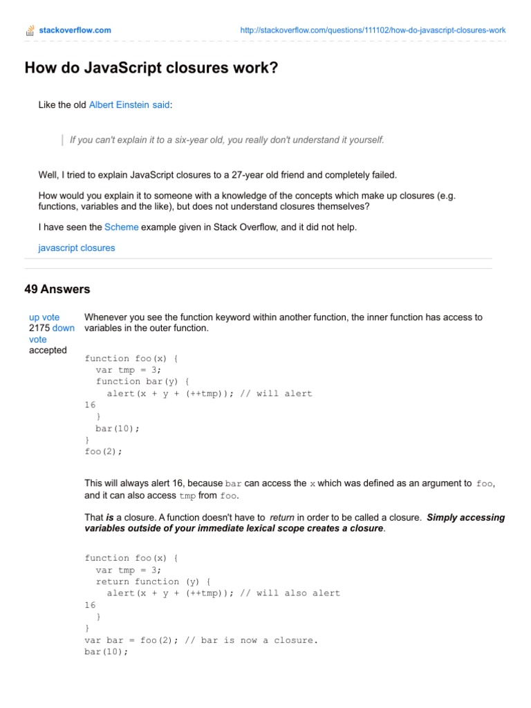 How Do JavaScript Closures Work | PDF | Scope (Computer Science ...