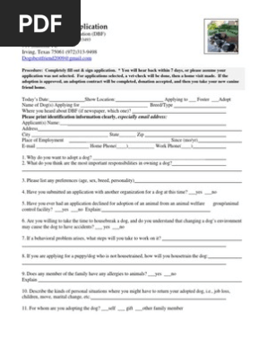 Dog Adoption Application