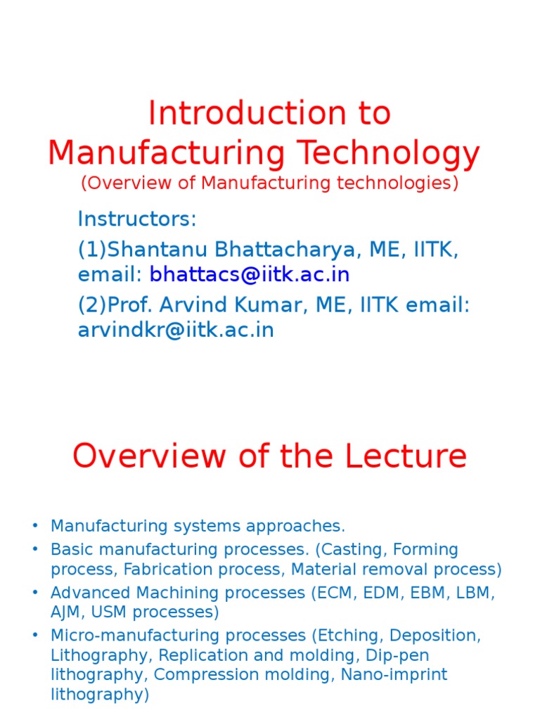 Introduction To Manufacturing Technology | PDF | Machining ...
