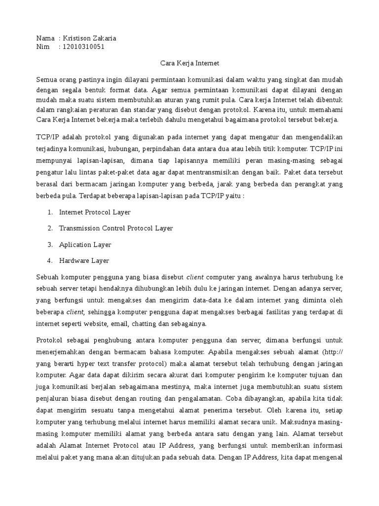 Cara Kerja Internet | PDF | Bisnis | Teknologi & Rekayasa