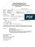 AADE 2014 TC STUDENT Registration Form Complete