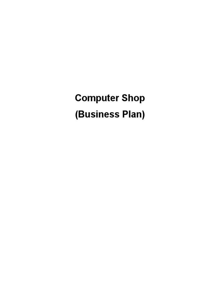 Computer Shop Business Plan PDF