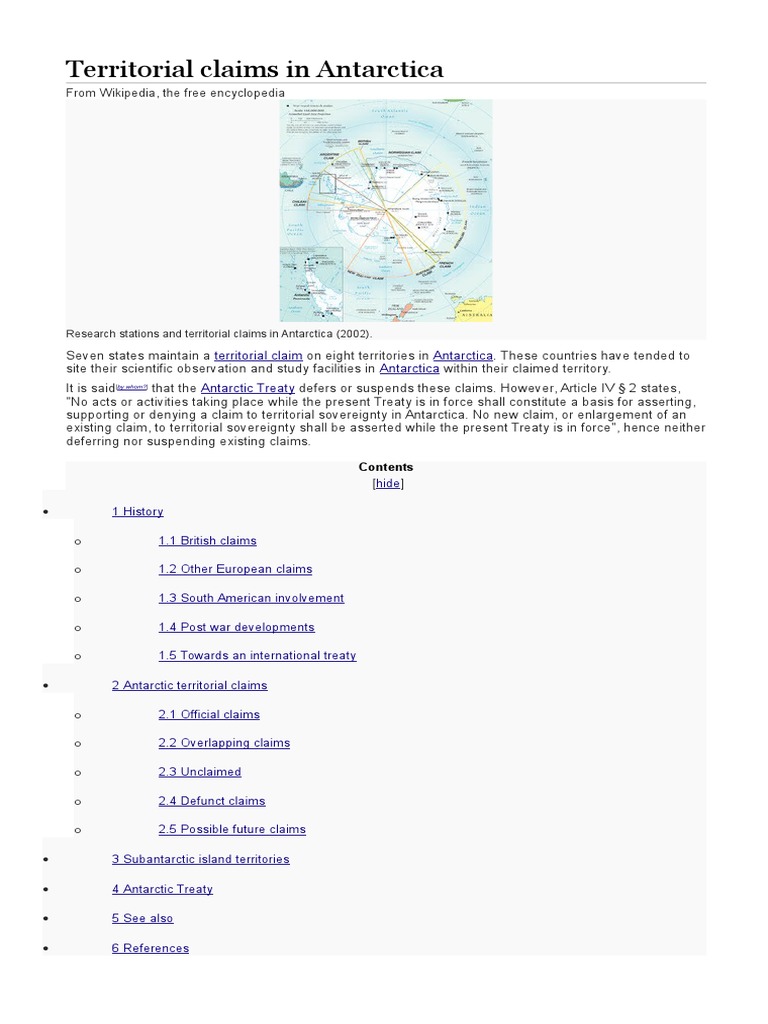 Territorial Claims in Antarctica | PDF | International Relations | Unrest