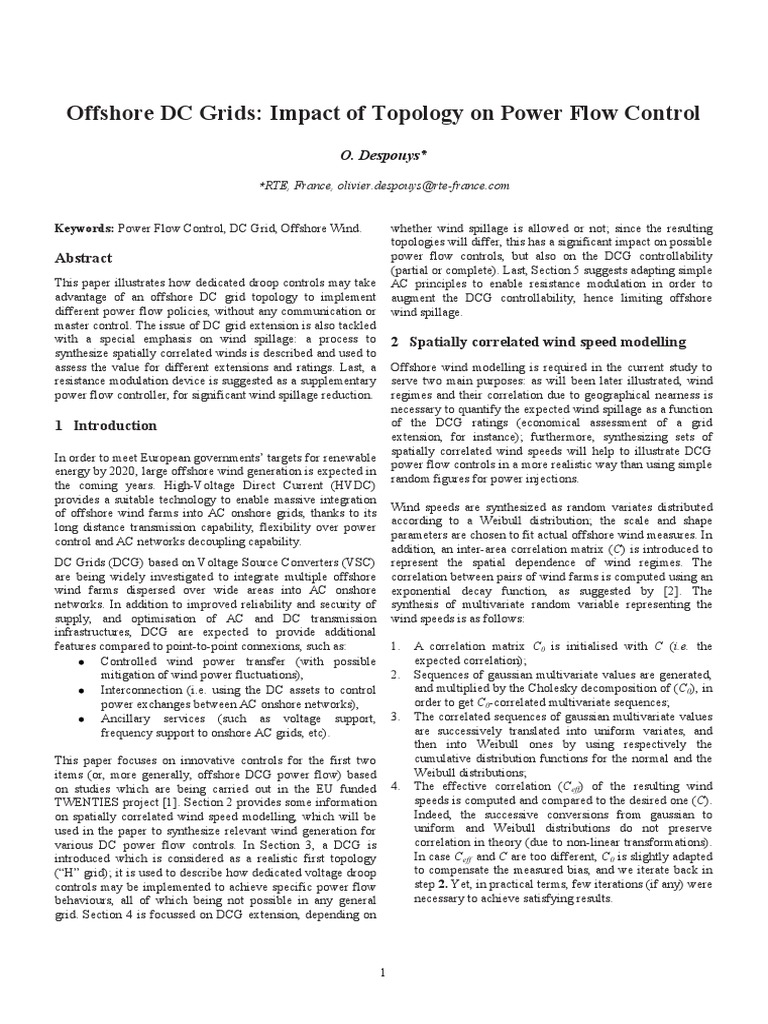 Offshore DC Grid Power Flow Control | PDF | Wind Power | Electrical Grid
