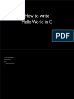 Hello World in C Programming Langue