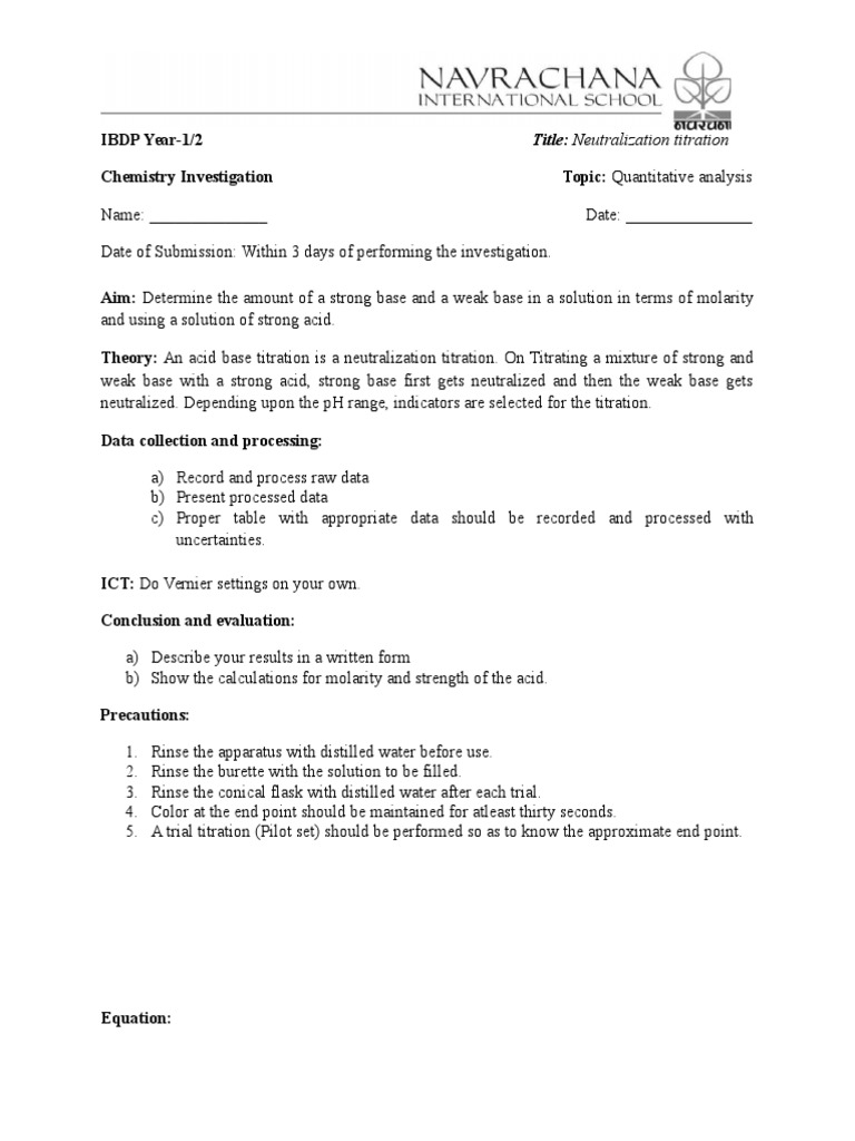 Titration assumptions image