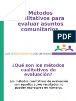 Métodos Cualitativos Para Evaluar Asuntos Comunitarios