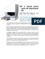 HP a Lansat Prima Serie de Imprimante 3D