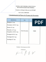 Mapa de Exames - Fevereiro