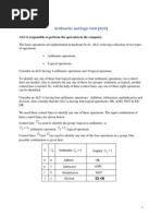 Arithmetic and Logic Unit (ALU) PDF