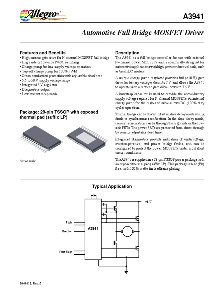 A3941 Datasheet | PDF | Field Effect Transistor | Capacitor