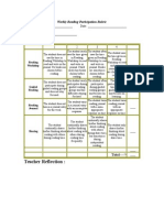 Weekly Reading Participation Rubric