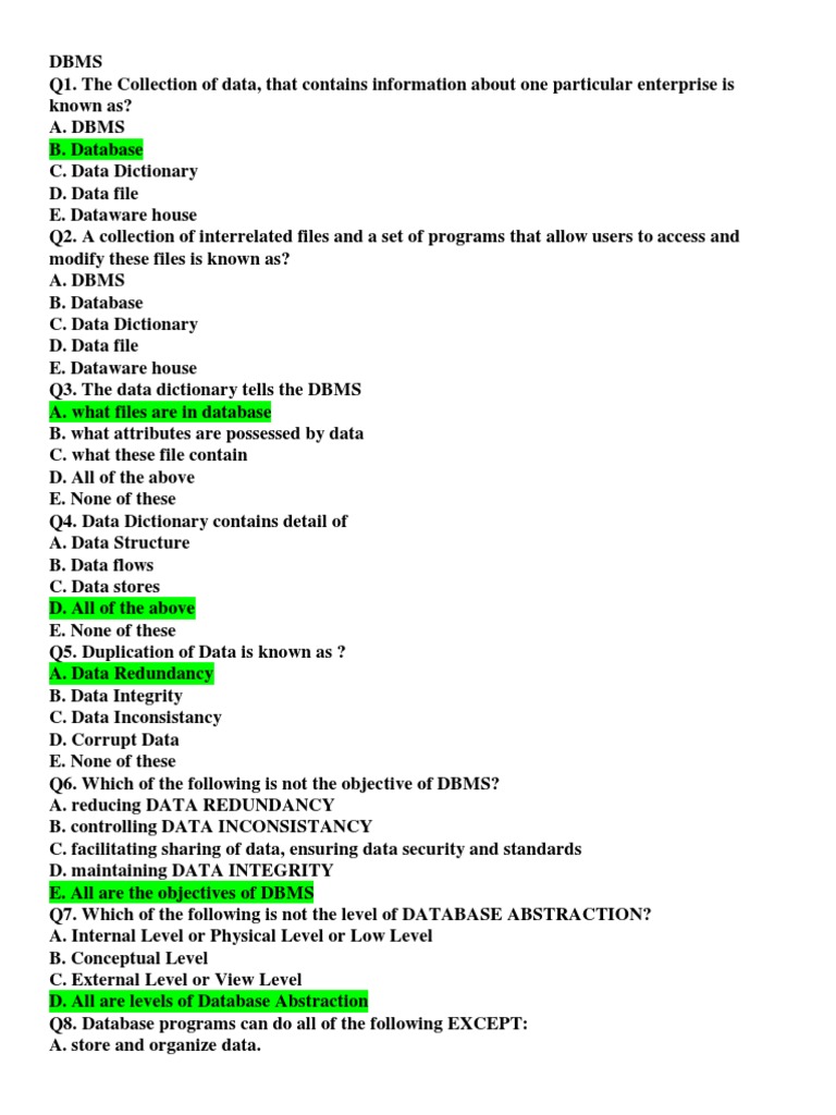 what is relational database mcq