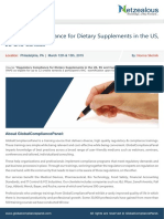 GCPseminar on Regulatory Compliance for Dietary Supplements in the US, EU and Canada
