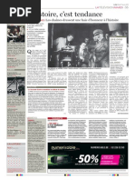 Le Soir, "L’histoire, c’est tendance", 27 janvier 2015