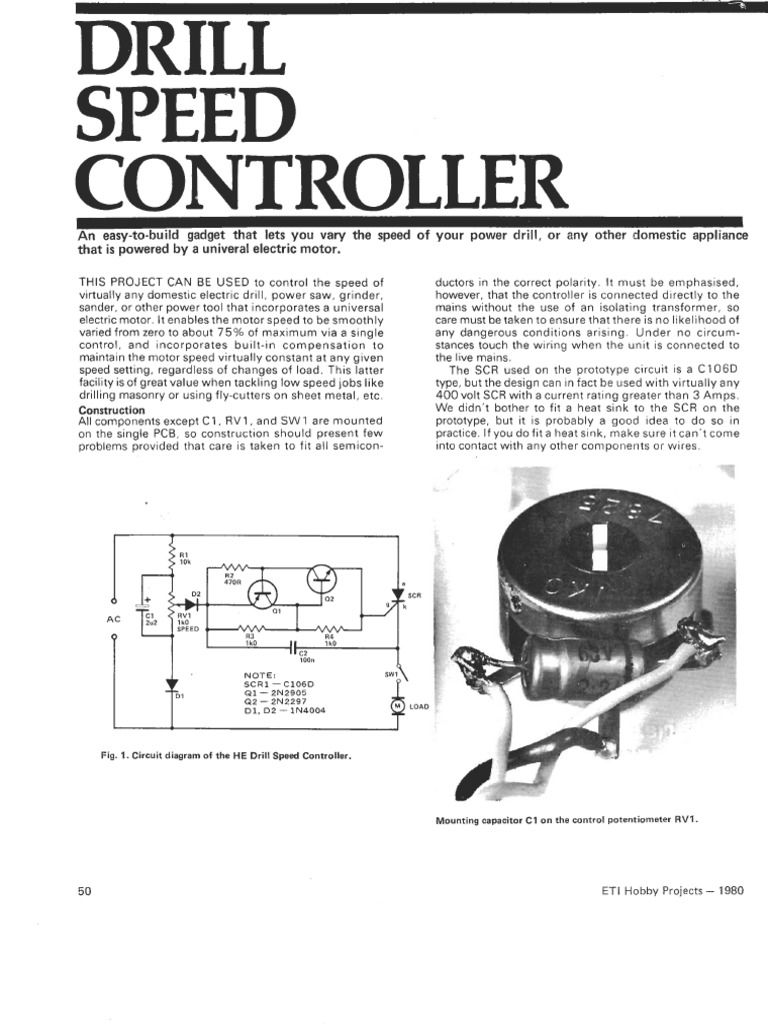 Drill Speed Controller | PDF