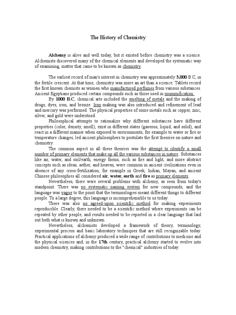 The History of Chemistry PDF Alchemy Chemistry