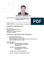Danilo M. Mahinay, JR.: Personal References