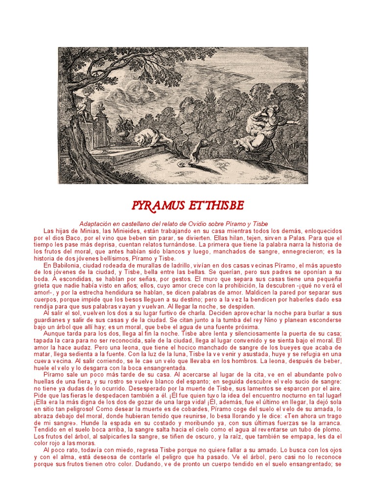 Ovidio, Píramo y Tisbe | PDF | Amor | Naturaleza