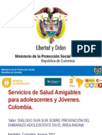 Servicios de Salud Amigables para Adolescentes y Jóvenes. Colombia Agosto 31 2011 Definitiva
