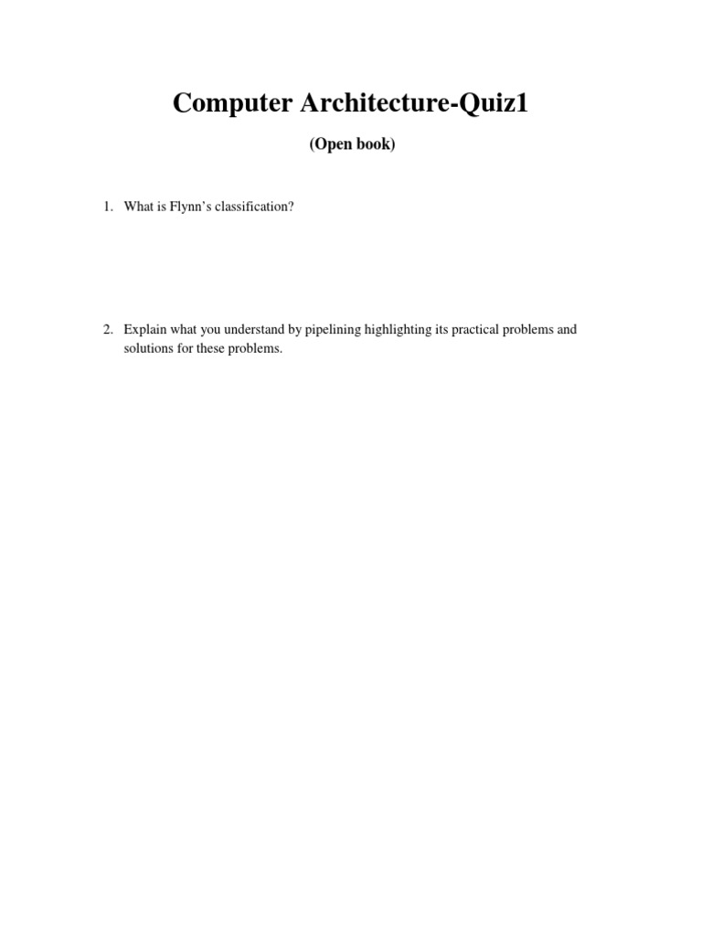 Computer Architecture Quiz Guide | PDF | Teaching Methods & Materials ...