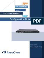 Mediant 1000 MSBG Between PBX T1 and Skype Configuration Note