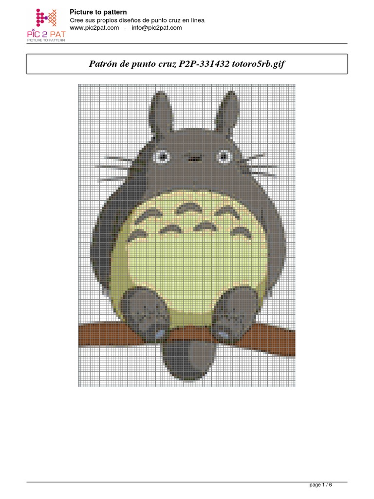 Patrón Totoro 17x25 | PDF, image size:768x1024
