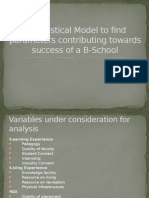 A Statistical Model To Find Parameters Contributing Towards Success of A B-School