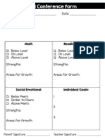 Fall Conference Form: Parent Signature: - Teacher Signature