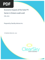 Economic Impacts of The Solar Photovoltaic Sector in Ontario 2008-2018 July 26 0