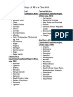 Maps of Subsaharan Africa Checklist