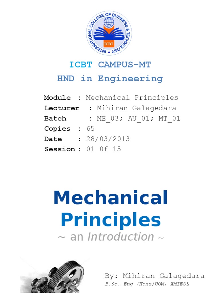 Mechanical Principles Module Overview | PDF | Deformation (Mechanics ...