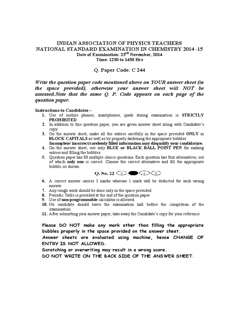 Chemistry NSEC | PDF