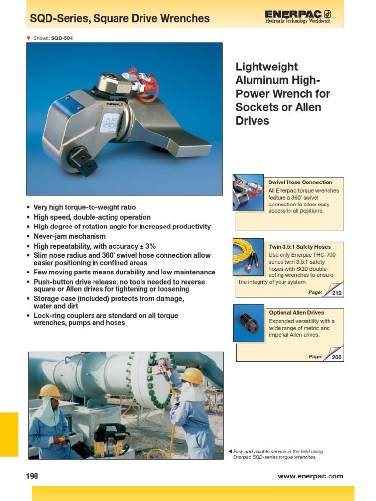 Enerpac SQD-Series Torque Wrenches | PDF | Nut (Hardware) | Screw
