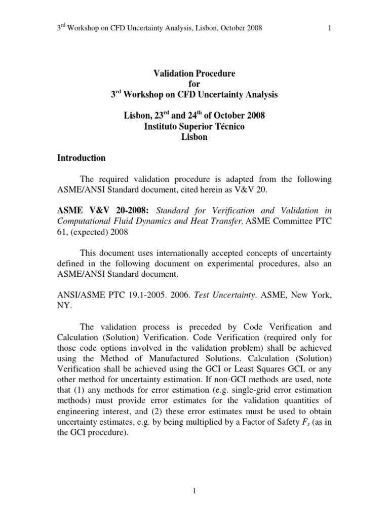 Validation Procedure for CFD Analysis | PDF | Confidence Interval ...