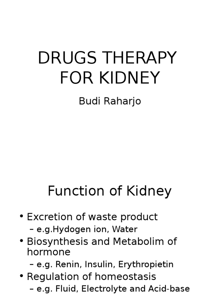 Kidney Disease Drug Therapy Guide | PDF | Renal Function | Creatinine