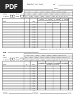 Basketball Score Sheet: Possession: H A H A H A H A H A H A H A H A H A