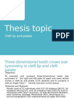 Thesis Topic: Cleft Lip and Palate