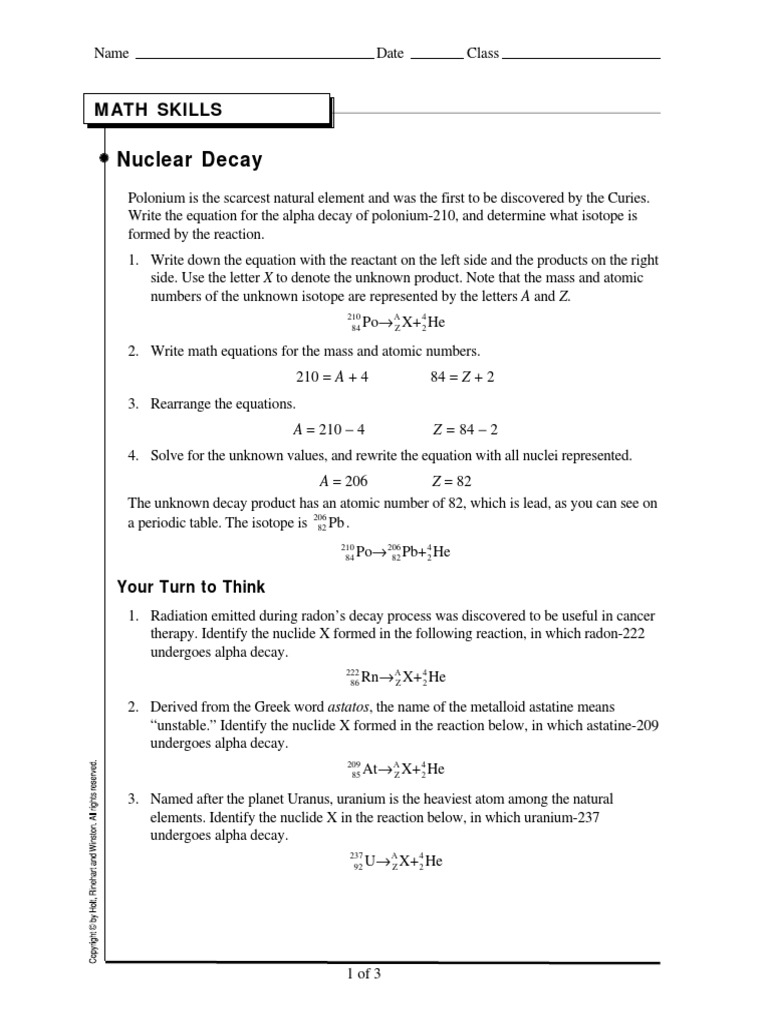 Nuclear Decay Ws Radioactive Decay Isotope