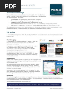 Website Review Example