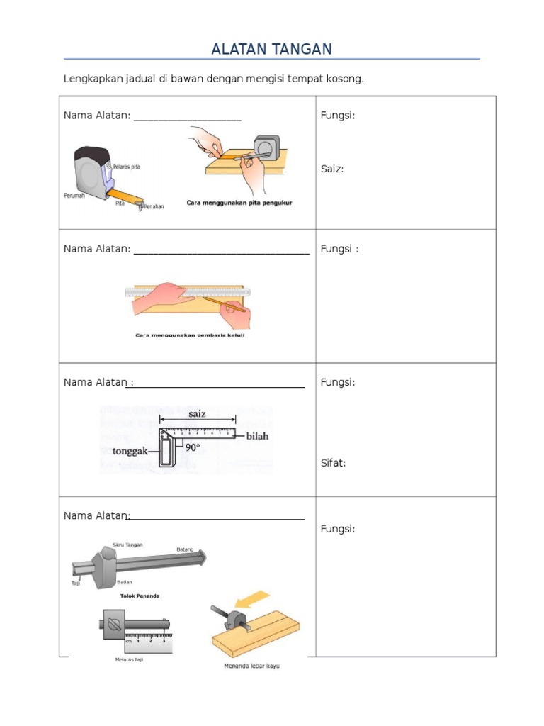 Latihan Alatan Tangan Khb Tingkatan 1 Pdf