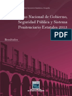 Censo Nacional de Gobierno, Seguridad Pública y Sistema Penitenciario Estatales 2013 