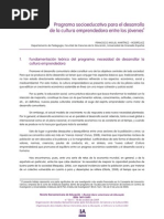 Programa Socioeducativo Para El Desarrollo de La Cultura Emprendedora Entre Los Jovenes. Bibliografia Complementaria para Docentes de EducaciónTécnica Productiva - CETPRO. Lic. José Antonio Peñafiel Vásquez