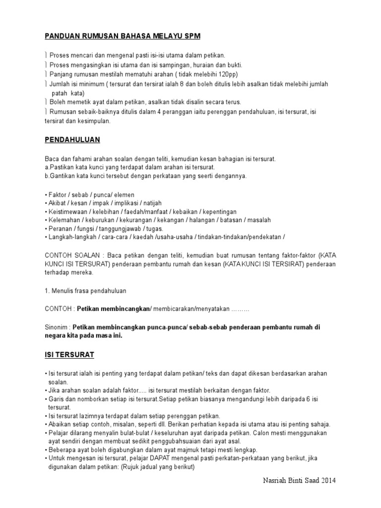 Bahagian Atas Perkataan Seerti Rumusan