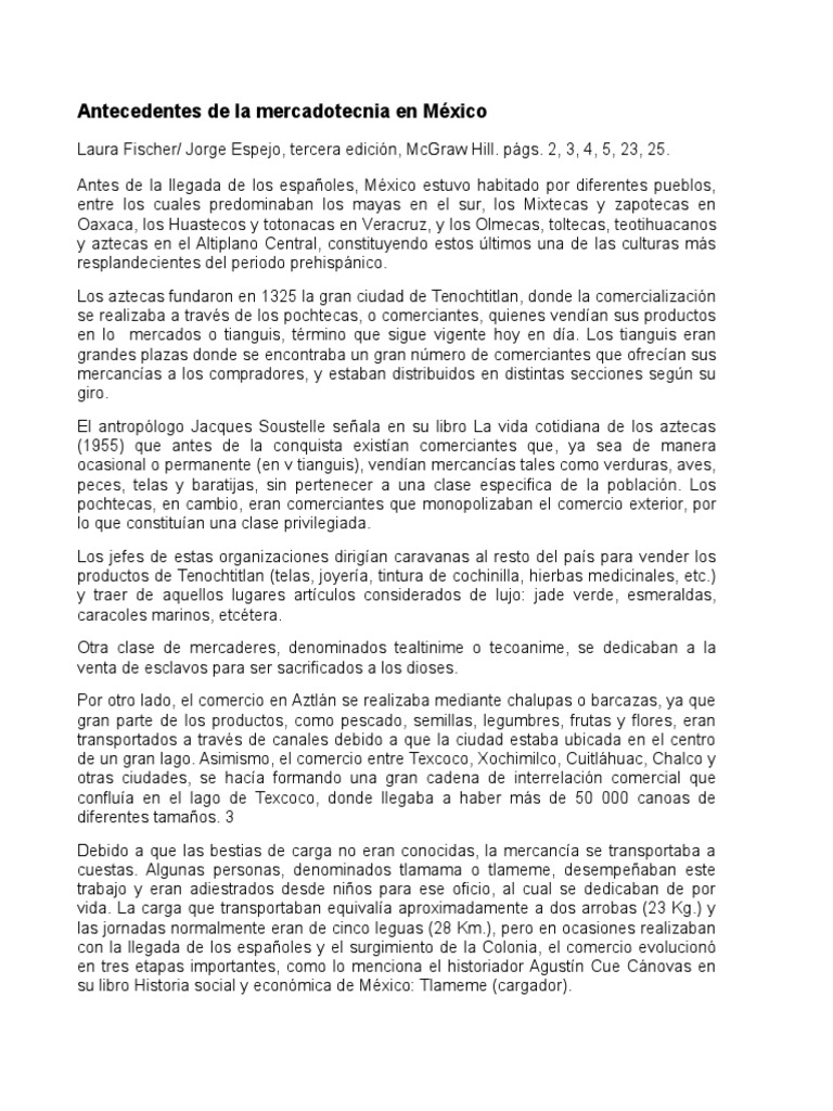 Antecedentes de la Mercadotecnia en México Mexico Aztec
