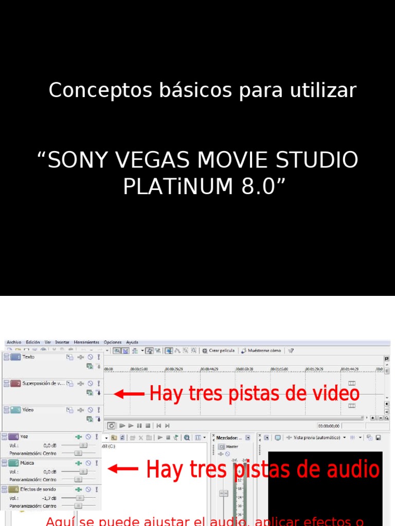 Sony Vegas Movie Studio Platinum 8.0 (Tutorial) | PDF | Ventana ...